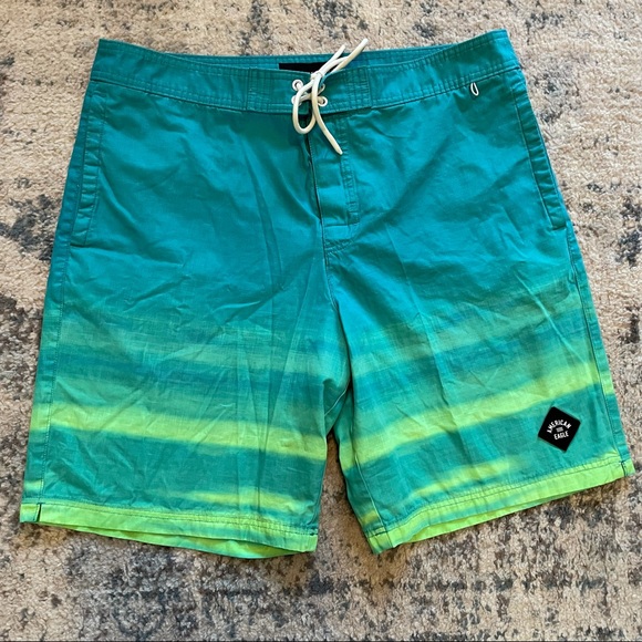 American Eagle Outfitters Other - American Eagle | Mens Green Tie Dye Swim Trunks Board Shorts Size Large L Pocket